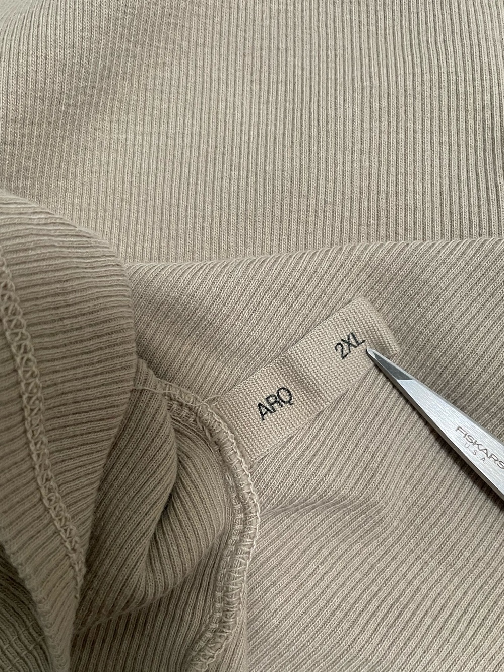 ARQ Ribbed Sal Crop Tank in Taupe - Picture 2 of 4